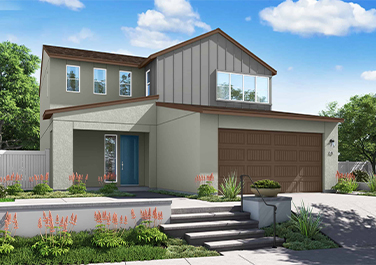 A rendering of the front entrance to a house.